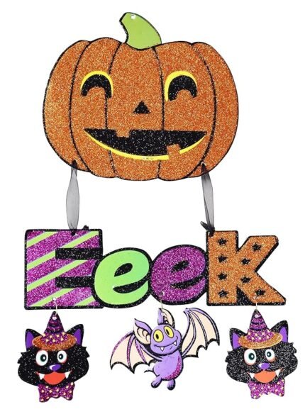 Halloween eek Punpkin Decoration,Halloween Pumpkin Ornament, Halloween Hanging Decorations,Halloween Decoration Trick or Treat Theme, Jack o Lantern Decoration