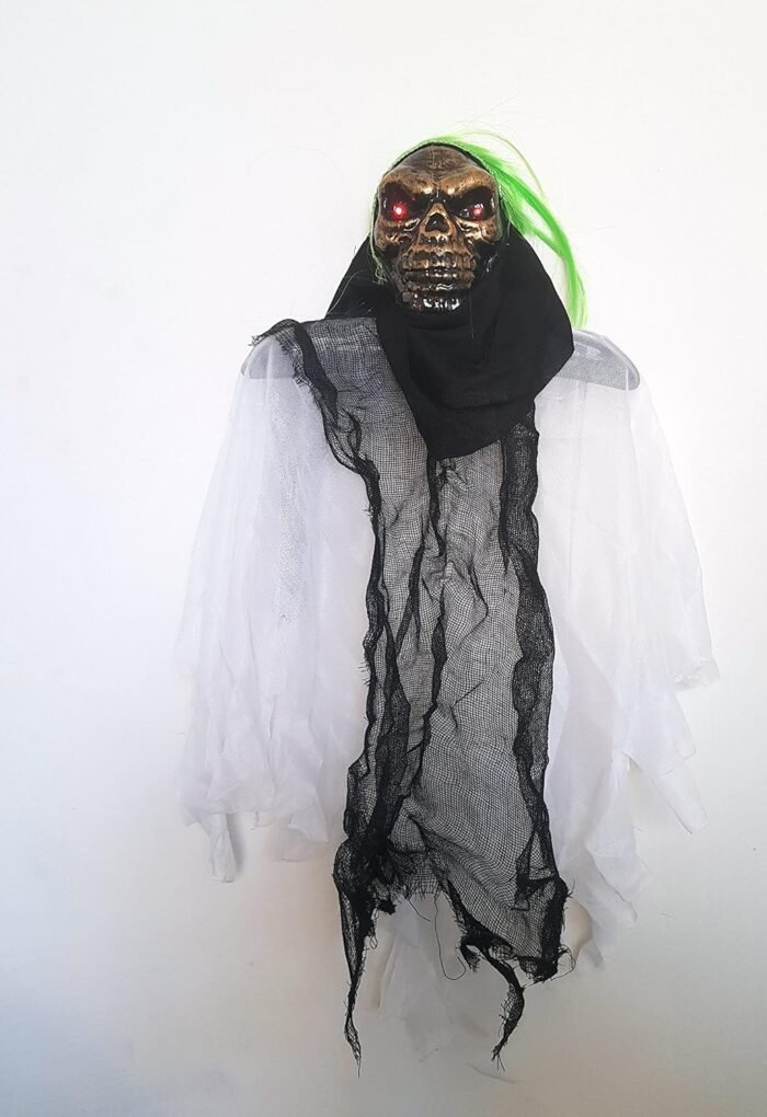 Halloween Decoration Hanging Witch Skull Animated Halloween Props / Sound and Light Hanging Ghost / Light and Sound Halloween Party Decoration Scary Haunted Hanging Ghost Witch Halloween Party / Halloween Party Decoration Sound , Light Creepy Scary Animated Skeleton Hanging Ghost ( 1pcs) - Image 2