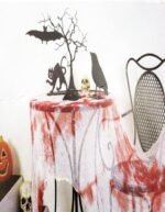 Bloody Creepy Cloth Spooky Halloween Party Gauze Hanger Decorations for Haunted Houses, Doorways Entryways, Windows and Table Cover