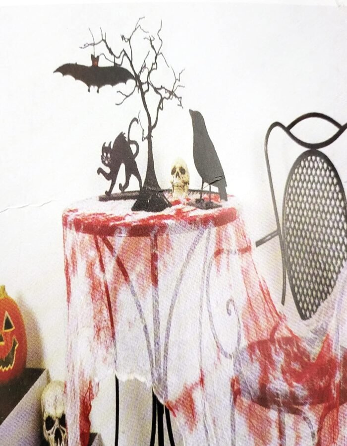 Bloody Creepy Cloth Spooky Halloween Party Gauze Hanger Decorations for Haunted Houses, Doorways Entryways, Windows and Table Cover - Image 1
