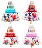 MPS MY PARTY SUPPLIERS®9Pcs Pink Mouse Theme Happy Birthday Pink Dotted, Cake with Candle Foil Balloons Birthday Party Celebration Happy Birthday for His/ Her Birthday Combo, Cartoon Face Foil Balloons - Image 3