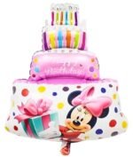 MPS MY PARTY SUPPLIERS®9Pcs Pink Mouse Theme Happy Birthday Pink Dotted, Cake with Candle Foil Balloons Birthday Party Celebration Happy Birthday for His/ Her Birthday Combo, Cartoon Face Foil Balloons - Image 4