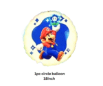 MPS My Party Suppliers Set of 5 Super Mario Foil Balloon, yellow lion mario balloon, Game Theme Party, Balloons for kids Party, Cartoon Foil Balloon, mario round balloons, red star balloons - Image 2