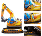 MPS MY PARTY SUPPLIERSĀ® 1pc 108*37*83cm self standing Excavator foil balloon, Construction Themed Balloons, Transportation theme balloons vehicle car truck boys birthday decorations kids party decor - Image 2