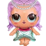 MPS MY PARTY SUPPLIERS® Set of 2 lol surprise doll foil balloons for decoration, cartoon princess doll theme foil balloons, lol doll balloon garland, doll Balloons for Girls Party