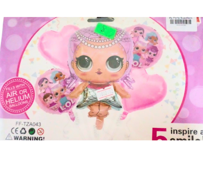 MPS MY PARTY SUPPLIERS® Set of 5 lol surprise doll foil balloons for decoration, cartoon princess doll theme balloons, lol doll balloon garland, doll balloons for Girls Party - Image 7