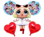 MPS MY PARTY SUPPLIERS® Set of 5 lol surprise doll foil balloons for decoration, cartoon princess doll theme balloons, lol doll balloon garland, doll balloons for Girls Party - Image 3