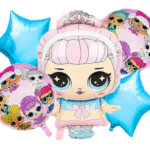 MPS MY PARTY SUPPLIERS® Set of 5 lol surprise doll foil balloons for decoration, cartoon princess doll theme balloons, lol doll balloon garland, doll balloons for Girls Party