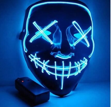 Halloween Party Mask LED Scary Flash Mask EL Line Light Mask Cosplay Mask Party Clothing Mask Supplies Multi-Color Optional