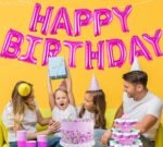 MPS MY PARTY SUPPLIERS®Pink Happy Birthday Letter Foil Balloons Decoration for Birthday Foil balloons for birthday decoration Balloon Set For Decoration (13Pcs 16inch)