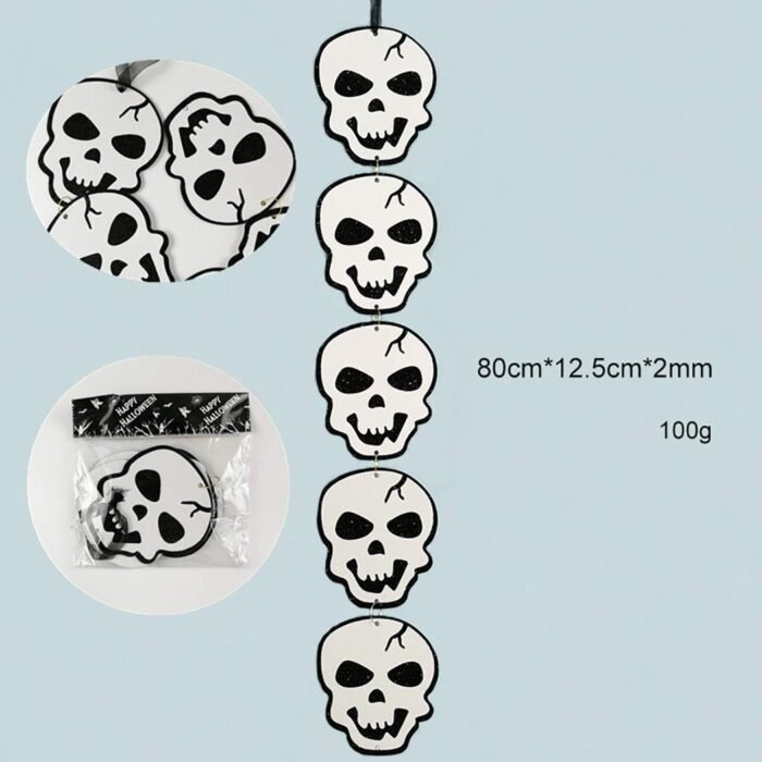 Halloween 5 Skull Hanging White Set Suit 5 Halloween Hanging Skull Halloween Party Hanging Charm Lip Gloss Makeup Skeleton Ghost White Pumpkin Decor Halloween Party Hanging - Image 8