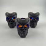 MPS My Party Suppliers Set of 2 Halloween Lamps, Halloween laltern, LED for Halloween Decoration, Halloween Hanging Decoration (Black Skull LED)