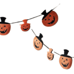 MPS My Party Suppliers Happy Halloween Pumpkin Banner, Halloween Banner Garland, Pumpkin with hat Decoration for Halloween, Halloween Hanging Decor, Pumpkin Decoration Items