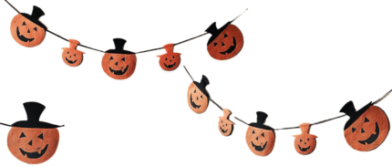 MPS My Party Suppliers Happy Halloween Pumpkin Banner, Halloween Banner Garland, Pumpkin with hat Decoration for Halloween, Halloween Hanging Decor, Pumpkin Decoration Items