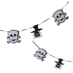 MPS My Party Suppliers Happy Halloween Skull Head Banner, Halloween Banner Garland, Skull Head Decoration for Halloween, Halloween Hanging Decor, Skeleton Decoration Items