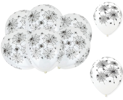 MPS My Party Suppliers Set of 10 Halloween Spider web Print Latex Balloons Decoration, Spider Ghost Party Decoration, Spider balloon, Spider web decor for Halloween, Foil Balloon Decor for Halloween