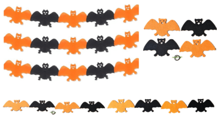MPS My Party Suppliers Happy Halloween Bat Banner, Halloween Banner Garland, Bat Decoration for Halloween, Halloween Hanging Decor, Bat Decoration Items, Halloween Decoration Supplies