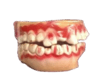 MPS My Party Suppliers Halloween Decoration Theme Costume Party, Fake Teeth for Halloween Makeup Real, Vampire Zombie Teeth with Blood Splattered, Bloody Artificial Denture Prop for Halloween