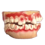 MPS My Party Suppliers Halloween Decoration Theme Costume Party, Fake Teeth for Halloween Makeup Real, Vampire Zombie Teeth with Blood Splattered, Bloody Artificial Denture Prop for Halloween