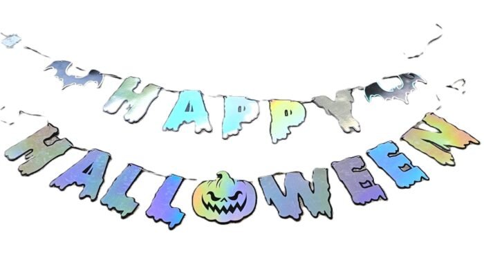 MPS My Party Suppliers Happy Halloween Holographic Letter Banner, Halloween Banner Garland, Banner Decoration for Halloween, Halloween Paper Hanging, Halloween Hanging Decoration, Halloween Banner - Image 2