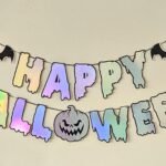MPS My Party Suppliers Happy Halloween Holographic Letter Banner, Halloween Banner Garland, Banner Decoration for Halloween, Halloween Paper Hanging, Halloween Hanging Decoration, Halloween Banner