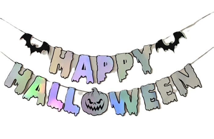 MPS My Party Suppliers Happy Halloween Holographic Letter Banner, Halloween Banner Garland, Banner Decoration for Halloween, Halloween Paper Hanging, Halloween Hanging Decoration, Halloween Banner - Image 3