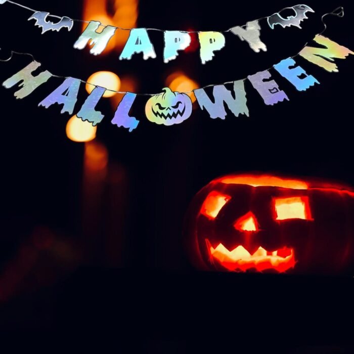 MPS My Party Suppliers Happy Halloween Holographic Letter Banner, Halloween Banner Garland, Banner Decoration for Halloween, Halloween Paper Hanging, Halloween Hanging Decoration, Halloween Banner - Image 6