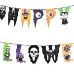 MPS My Party Suppliers Happy Halloween Letter Banner, Halloween Banner Garland, Decoration for Halloween, Halloween Paper Hanging, Halloween Hanging Decoration, halloween banner