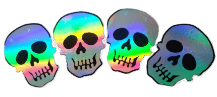 MPS My Party Suppliers Happy Halloween Holographic Skull Banner, Halloween Banner Garland, Skull Decoration for Halloween, Halloween Paper Hanging, Halloween Hanging Decoration, Halloween Banner