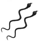 MPS My Party Suppliers 2pcs Halloween Fake Snakes Decoration Look Real, Halloween Snakes, Black Realistic Snakes, Horror Decor for Halloween, Reptiles Snakes Toy Set, Halloween Decoration Scary Items