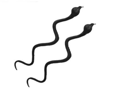 MPS My Party Suppliers 2pcs Halloween Fake Snakes Decoration Look Real, Halloween Snakes, Black Realistic Snakes, Horror Decor for Halloween, Reptiles Snakes Toy Set, Halloween Decoration Scary Items