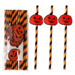 MPS My Party Suppliers Party Paper Straws for Halloween Theme Party, Halloween Pumpkin Accessory, Pumpkin Ghost Skull Paper Straws, Home and Kitchen Item (Orange Pumpkin Straw) - Image 5