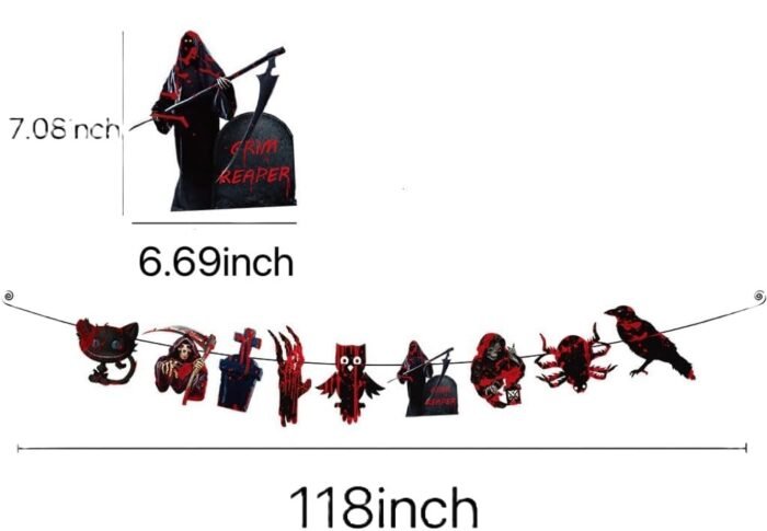 MPS My Party Suppliers Happy Halloween Ghost Banner, Halloween Banner Garland, Witch Decoration for Halloween, Halloween Paper Hanging, Halloween Hanging Decoration, halloween banner - Image 3