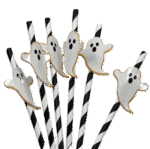 MPS My Party Suppliers Party Paper Straws for Halloween Theme Party, Halloween Pumpkin Accessory, Pumpkin Ghost Skull Paper Straws, Home and Kitchen Item (White Boo Ghost Straw) - Image 3
