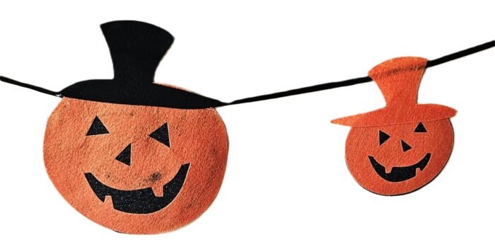 MPS My Party Suppliers Happy Halloween Pumpkin Banner, Halloween Banner Garland, Pumpkin with hat Decoration for Halloween, Halloween Hanging Decor, Pumpkin Decoration Items - Image 3