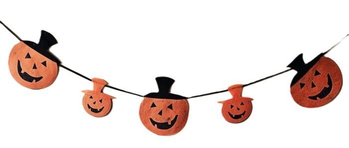 MPS My Party Suppliers Happy Halloween Pumpkin Banner, Halloween Banner Garland, Pumpkin with hat Decoration for Halloween, Halloween Hanging Decor, Pumpkin Decoration Items - Image 4
