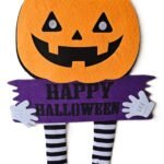 MPS My Party Suppliers 1 PCS Happy Halloween Felt Hanging, Pumpkin Felt Hanging With Hat, Hanging Decor for Halloween, Hangings for Home Wall Door Window Decorations, Pumpkin Decor items