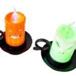 MPS My Party Suppliers Set of 2 Halloween Lamps, Halloween laltern, LED for Halloween Decoration, Halloween Hanging Decoration (Set of 2 Pumpkin and Ghost Candle)