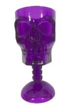 MPS MY PARTY SUPPLIERS 1pc Halloween Party Glass, goblet skull glass, Glasses for halloween, Unbreakable Skull shaped glasses, halloween skeleton decor, Halloween Skull big goblet Glasses