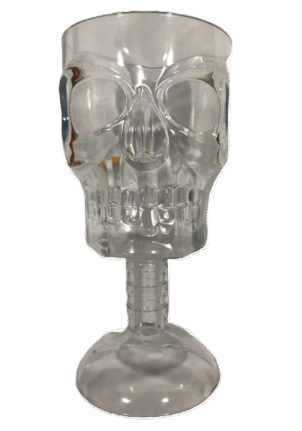 MPS MY PARTY SUPPLIERS 1pc Halloween Party Glass, goblet skull glass, Glasses for halloween, Unbreakable Skull shaped glasses, halloween skeleton decor, Halloween Skull big goblet Glasses