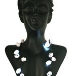 MPS My Party Suppliers LED Skull Light Up Necklace for Halloween, Skull Beads Necklace, Skull Head Necklace, kankal mala, Halloween Costume, Fancy Dress Scary Neckpiece, Skeleton Decoration