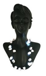 MPS My Party Suppliers LED Skull Light Up Necklace for Halloween, Skull Beads Necklace, Skull Head Necklace, kankal mala, Halloween Costume, Fancy Dress Scary Neckpiece, Skeleton Decoration
