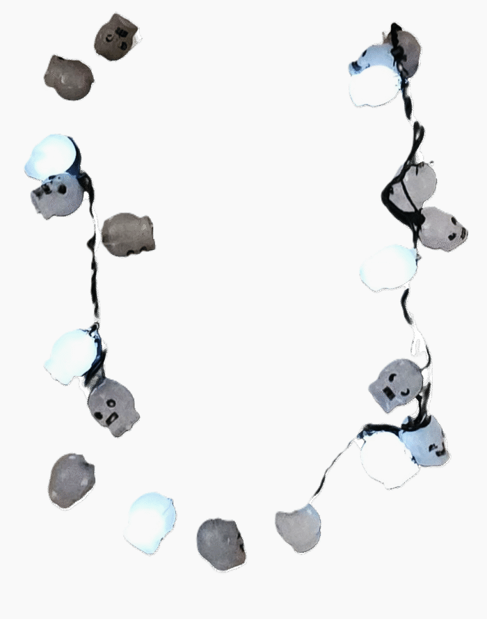 MPS My Party Suppliers LED Skull Light Up Necklace for Halloween, Skull Beads Necklace, Skull Head Necklace, kankal mala, Halloween Costume, Fancy Dress Scary Neckpiece, Skeleton Decoration - Image 3