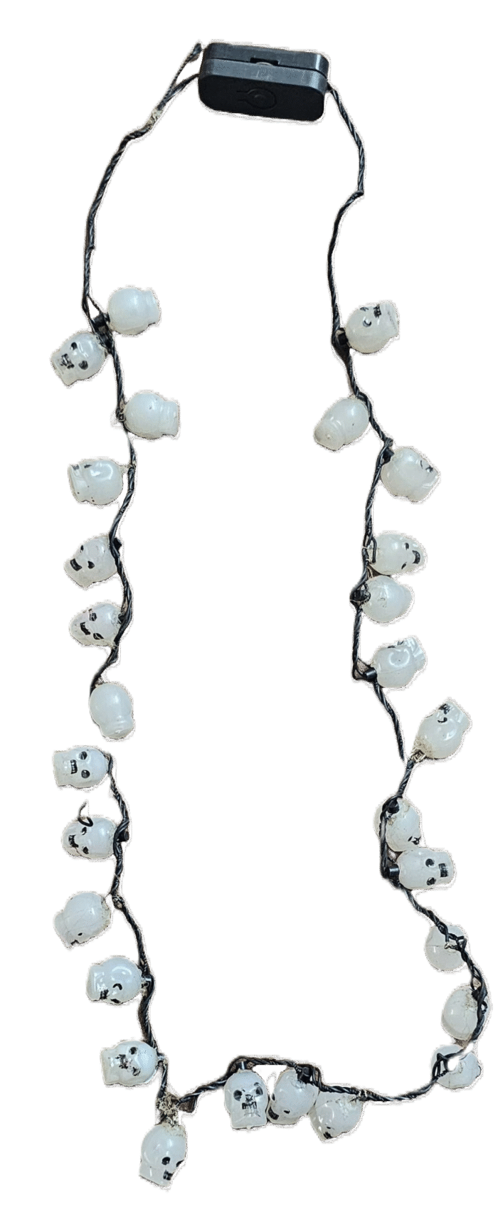 MPS My Party Suppliers LED Skull Light Up Necklace for Halloween, Skull Beads Necklace, Skull Head Necklace, kankal mala, Halloween Costume, Fancy Dress Scary Neckpiece, Skeleton Decoration - Image 5