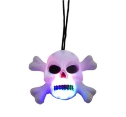 LED Multicolor Halloween Skeleton Mala for Kids, Halloween Decoration Skull Necklaces Spooky Halloween Necklace for Halloween Party Halloween Decoration, Halloween Prop/Hand Bone Necklace