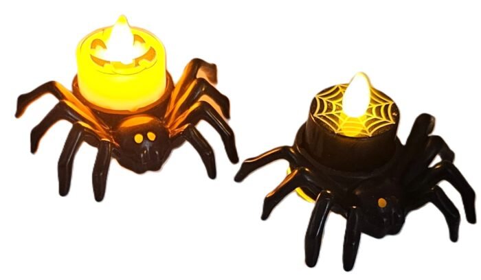 MPS My Party Suppliers Set of 2 Halloween Lamps, Halloween laltern, LED for Halloween Decoration, Halloween Hanging Decoration (Black Spider lamp) - Image 1
