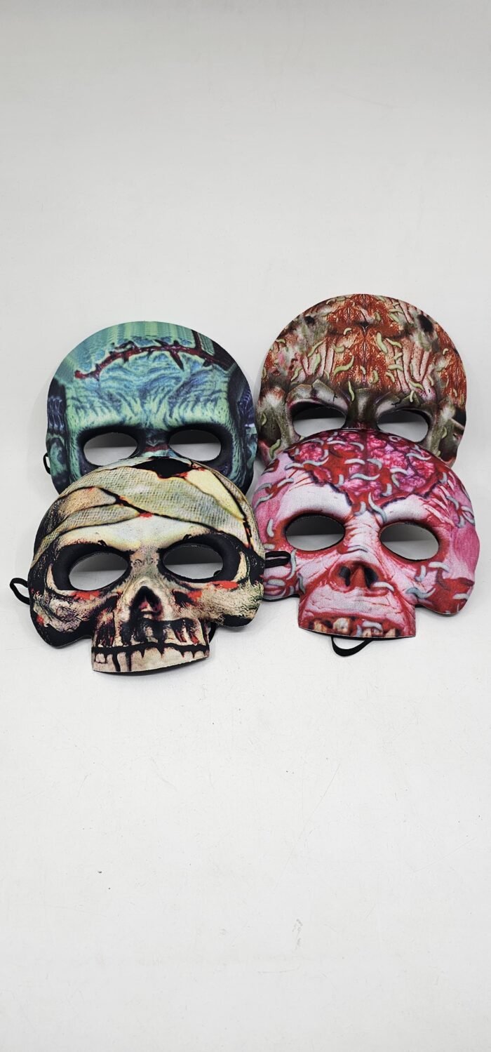 MPS My Party Suppliers 1pc Skull face mask, Half skull face mask, halloween costume, naqaab, funny multicolor Face Mask, Halloween Mask, skeleton face mask, halloween horror Theme Party [Random color] - Image 11