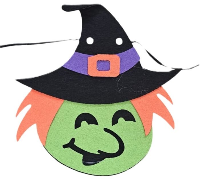 MPS My Party Suppliers 1 PCS Happy Halloween Felt Hanging, Skeleton Felt Hanging, Hanging Decoration for Halloween, Hangings for Home Wall Door Window Decorations, Pumpkin Decor Items - Image 4