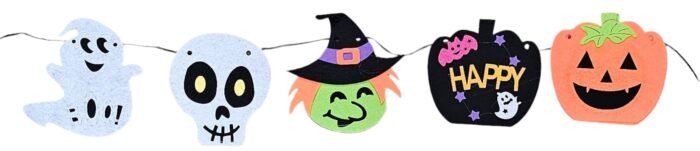MPS My Party Suppliers 1 PCS Happy Halloween Felt Hanging, Skeleton Felt Hanging, Hanging Decoration for Halloween, Hangings for Home Wall Door Window Decorations, Pumpkin Decor Items - Image 5