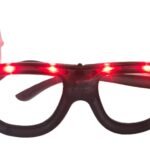 MPS MY PARTY SUPPLIERS 1pc Halloween Light-Up Black Glasses, glow in dark goggles, pumpkin glasses, halloween pumpkin, skull head goggles, orange black eye glasses, pumpkin, skeleton decor